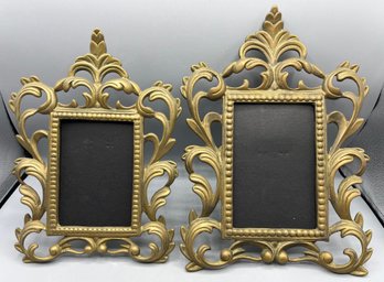 Vintage Solid Brass Picture Frames - 2 Total