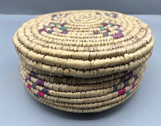 Decorative Rattan Lidded Basket
