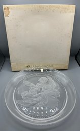Sasaki Etched Crystal Angel Dream Pattern Serving Platter - Box Included - Made In Japan