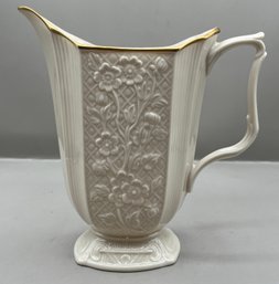 Lenox Carolina Collection Porcelain Floral Pattern Pitcher With Gold Trim