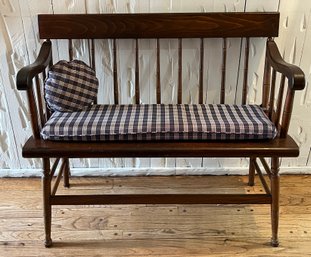 Solid Wood Bench With Cushion