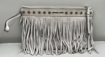 Michael Kors Microsuede Fringed Clutch/handbag