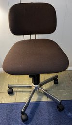 Vintage Cushioned Office Swivel Chair On Wheels - Made In Italy