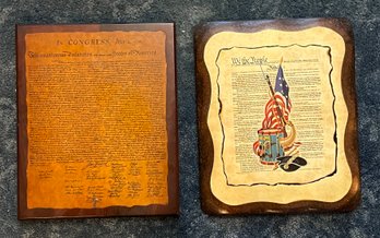 Decorative Wooden Wall Plaques - 2 Total