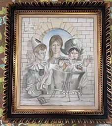 Michael Viot Jester And Friends Framed Art Work On Canvas