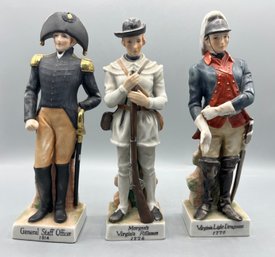 Andrea By Sadek Hand Painted Porcelain Revolutionary War Soldier Figurines - 3 Total