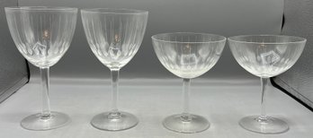 Etched Crystal Wine Goblet Set - 12 Total