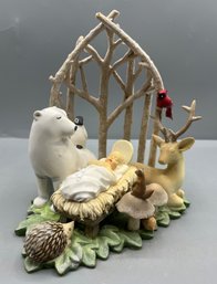 Decorative Grasslands Road Resin Winter Wilderness Figurine