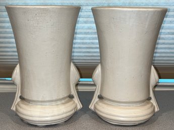 Decorative Pottery Vase Set - 2 Total