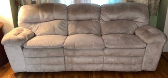 Berkline Micro-suede Manual Recliner Sofa