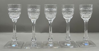 Cut Crystal Cordial Glass Set - 5 Total