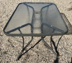 Cast Aluminum Outdoor Glass-Top Patio Table