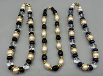Trifari Costume Jewelry Beaded Necklaces - 3 Total