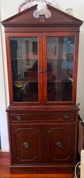 Mahogany Stained Wood China Cabinet