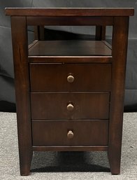 Wooden 3-drawer End Table With Shelf