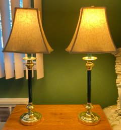 Decorative Polished Brass Table Lamps - 2 Total