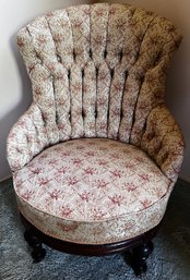 Upholstered Victorian Parlor Chair