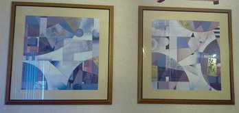 Framed Abstract Art, 2 Piece Lot