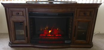 Mahogany Infrared Quartz Electric Fireplace With Remote