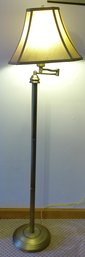 Rustic Brass Swing Arm Floor Lamp