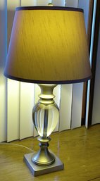 Brushed Nickel Glass Table Lamp