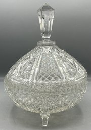 Cut Glass Lidded Candy Bowl