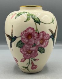 Lenox Gold Club Fine Ivory China Floral Pattern Vase
