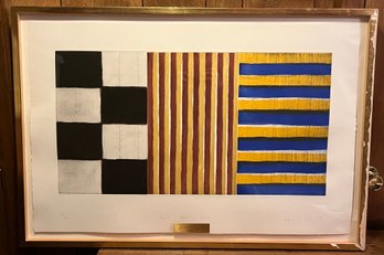 The Metropolitan Museum Of Art - Sean Scully 1994 Pencil Signed Lithograph Framed #24/40 - Black Red Blue