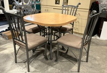 Melamine Top Metal Frame Kitchenette Table With 4 Chairs Included