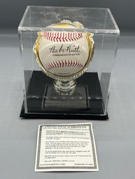 Babe Ruth 100th Anniversary Commemorative Baseball With Display Case - COA Included