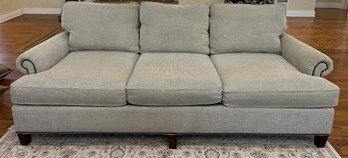 Bernhardt Furniture Cushioned Studded Sofa With Throw Pillows