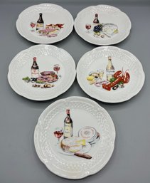 Philippe Deshoulieres Porcelain Plate Set - 5 Total - Made In France