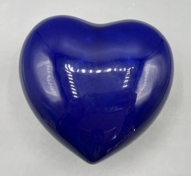 Cobalt Blue Heart Shaped Porcelain Trinket Box