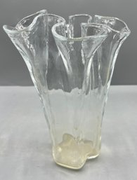 Glass Crinkle Rim Style Vase