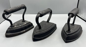 Vintage Cast Iron Clothing Irons - 3 Total