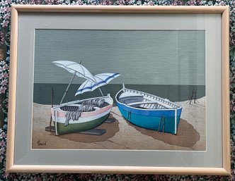 Pinard Framed Print - Beach Boats