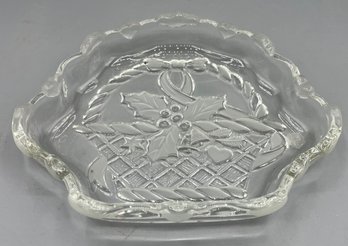 Decorative Holly Pattern Glass Bowl
