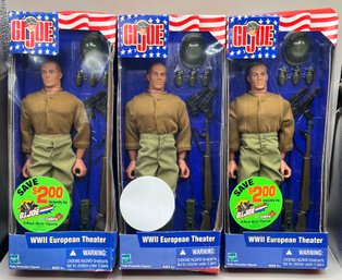 Hasbro 2002 - G.I. Joe WWII European Theater Fully Poseable Action Figure - 3 Total -  NEW In Box