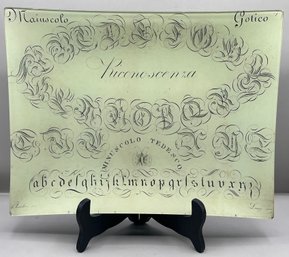 Lillian August Signed Glass Tray - GOTICO SCRIPT