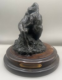 Yvonne Serroys - Amour - Bronze Sculpture With Wooden Base