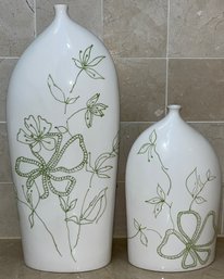 Global Views Porcelain Vase Set - 2 Total - Made In Portugal