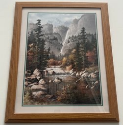 T.C. Chiu Framed Print - River & Mountains