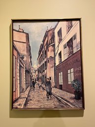 Maurice Utrillo 1926 Reproduction Oil On Canvas Print Framed - French Street Scene