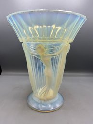 Sabino Verney Opalescent Glass Vase - Made In France