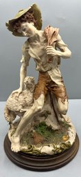Giuseppe Armani Capodimonte Bisque Porcelain Sculpture - Shepherd Boy - Made In Italy