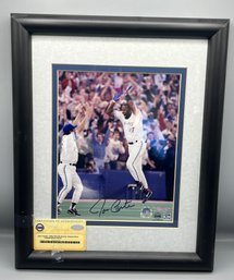 Joe Carter 1993 World Series Home Run Celebration Signed Framed Photograph With COA