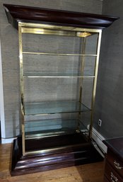 Solid Wood Brass Display Cabinet With 4 Glass Display Shelves