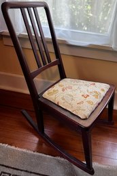 Rocking Chair With Floral Upholstered Seat