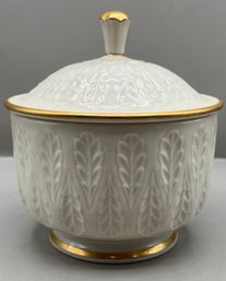 Lenox Porcelain Lidded Sugar Bowl With Gold Trim