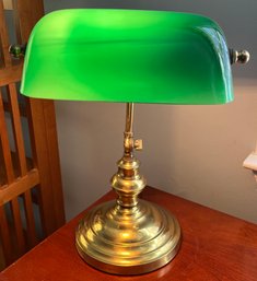Brass & Glass Bankers Lamp